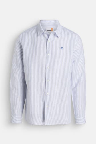TIMBERLAND Leinenmix-Hemd hellblau Regular Fit
