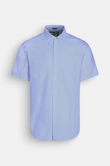 SUPERDRY Kurzarmhemd hellblau Regular Fit