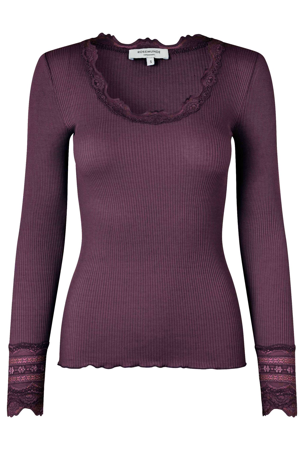 ROSEMUNDE Seidenmix-Longsleeve aubergine, Bild 1