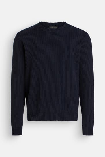 ROBERTO COLLINA Wollpullover nachtblau