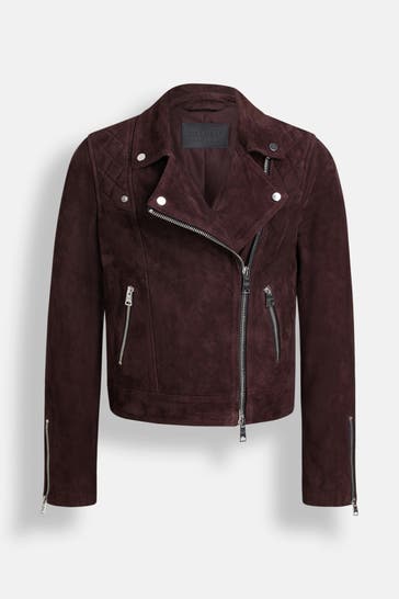 ALLSAINTS Lederjacke bordeaux