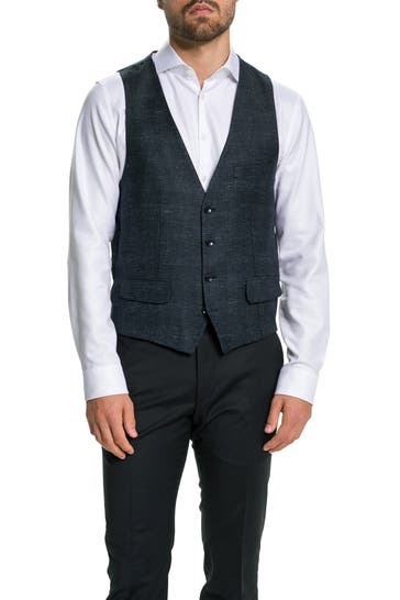 STRELLSON Weste 'Gyl' dunkelblau gemustert