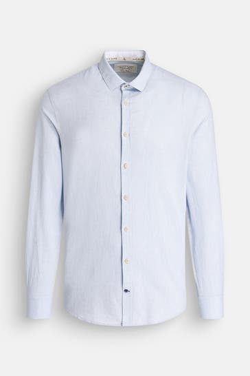 COLOURS & SONS Leinenmix-Hemd hellblau
