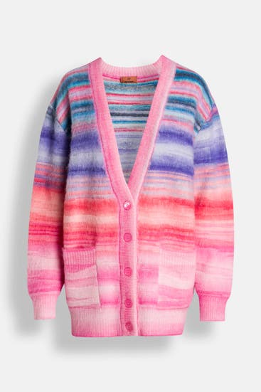 MISSONI - Wollmix-Strickjacke gestreift