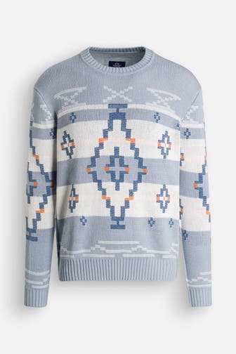 LA MARTINA Strickpullover taubenblau gemustert