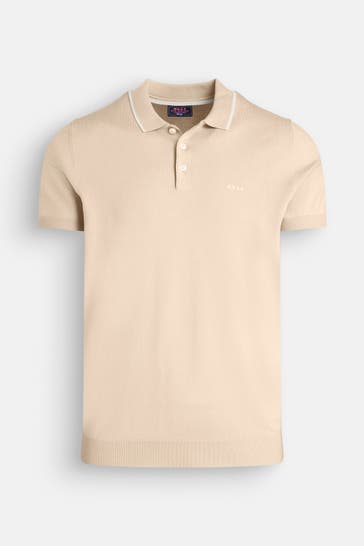 NEW ZEALAND AUCKLAND Strick-Poloshirt hellbraun