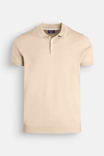 NEW ZEALAND AUCKLAND Strick-Poloshirt hellbraun