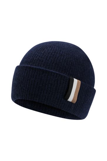 BOSS Strickmütze 'Landro' dunkelblau