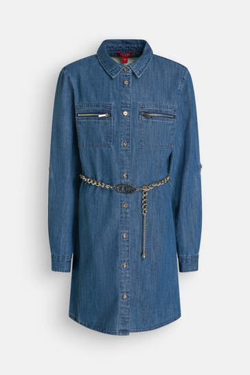 GUESS Denim-Kleid 'Elina' blau