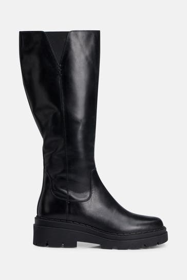 GEOX Leder-Stiefel 'Felleny' schwarz