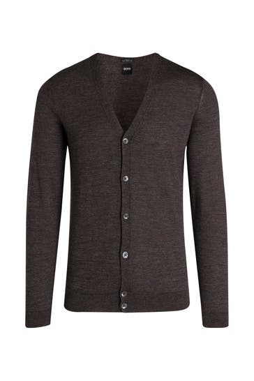 BOSS Woll-Cardigan braun