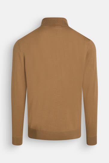 BUGATTI Woll-Rollkragenpullover braun