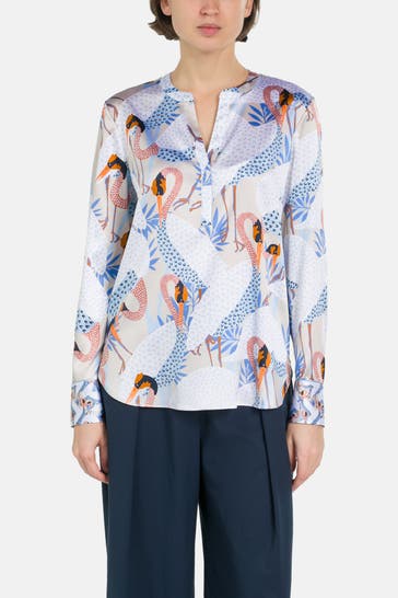 HERZENSANGELEGENHEIT Seidenmix-Bluse gemustert