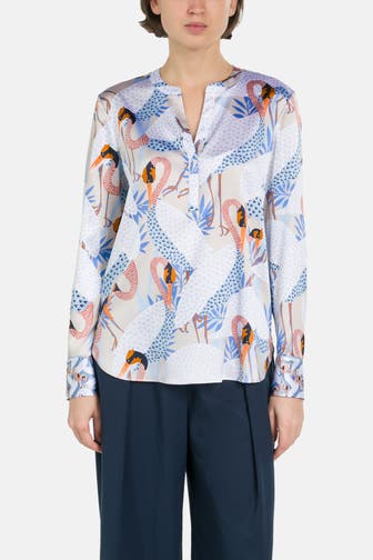 HERZENSANGELEGENHEIT Seidenmix-Bluse gemustert