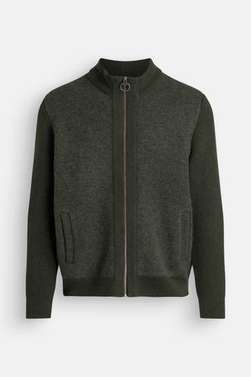 BARBOUR Strickjacke tannengrün