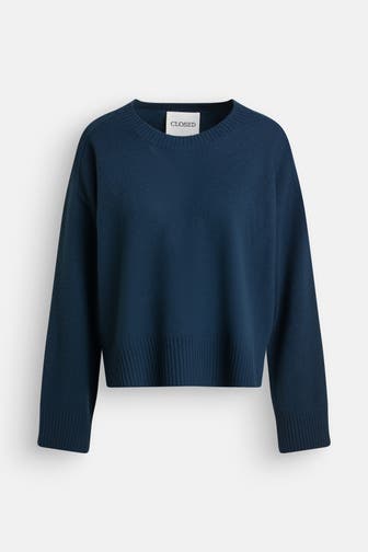 CLOSED Woll-Strickpullover dunkelblau