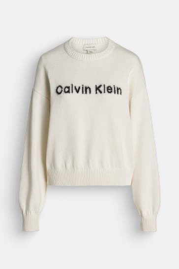 CALVIN KLEIN Strickpullover weiß