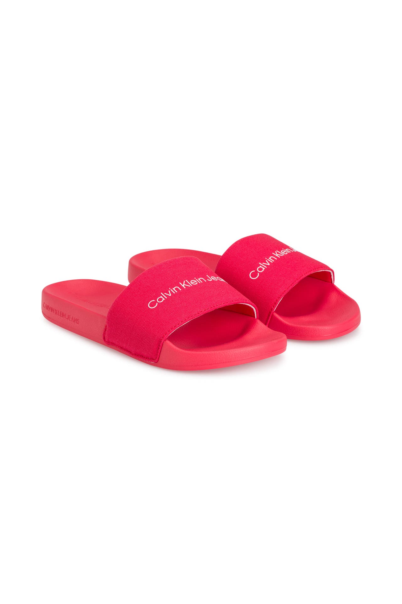 Red calvin klein slides outlet