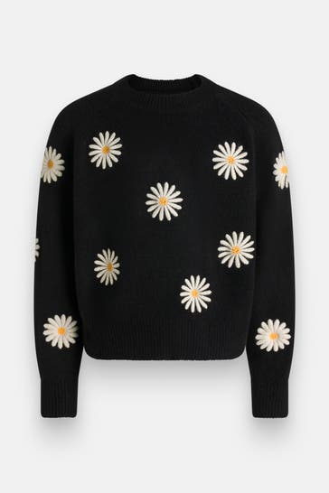 DESIGUAL Strickpullover floral gemustert