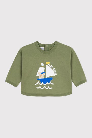 PETIT BATEAU Sweatshirt oliv