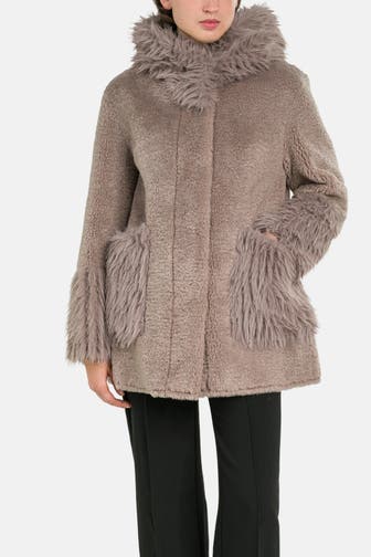 MILESTONE Kunstfelljacke taupe