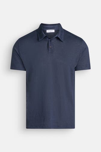 DANIELE FIESOLI Leinenmix-Polo dunkelblau