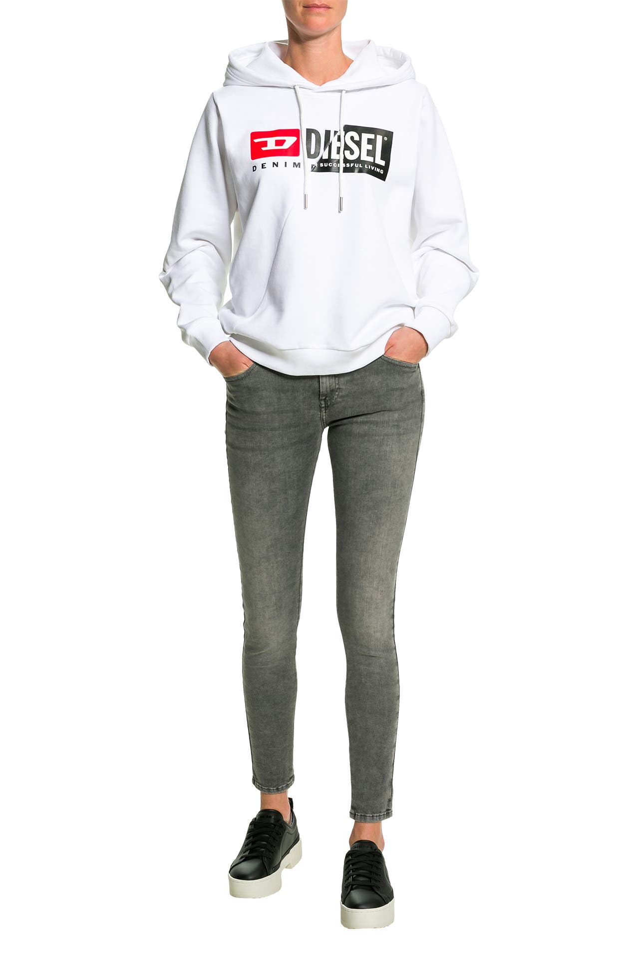 DIESEL Hoodie weiß, Bild 1