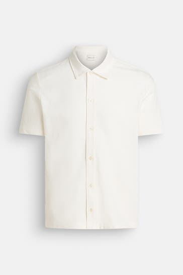 GANT Kurzarmhemd creme Regular Fit