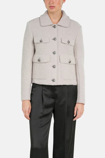 LUISA CERANO Wollmix-Jacke hellgrau