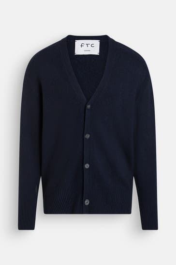 FTC Kaschmirmix-Cardigan nachtblau