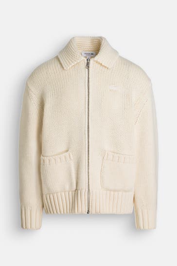 LACOSTE Strickjacke ecru