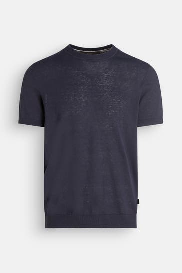 WINDSOR. Leinenmix-Strickshirt 'Lindo' nachtblau