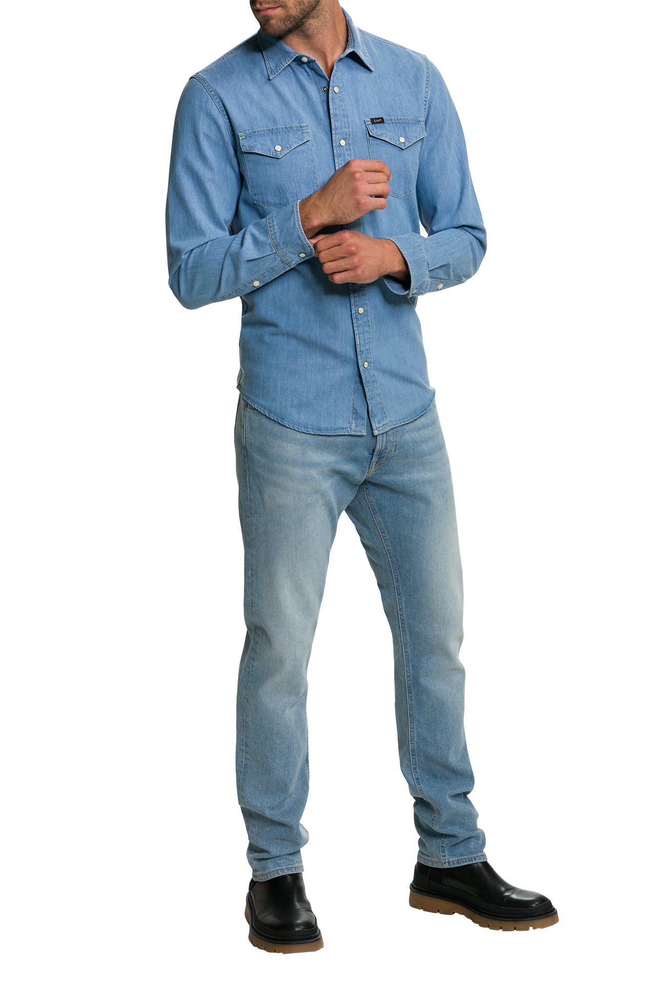 LEE Jeanshemd hellblau » günstig online kaufen | Outletcity