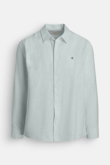 CK JEANS Leinenmix-Hemd mint