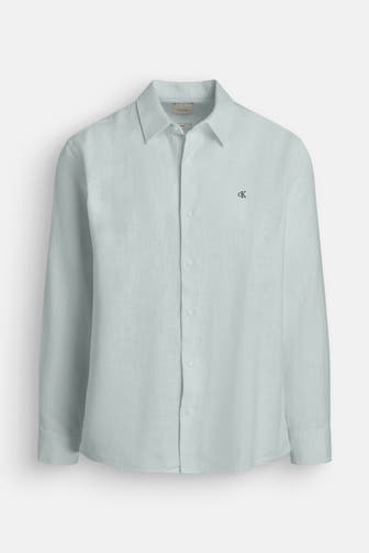 CK JEANS Leinenmix-Hemd mint