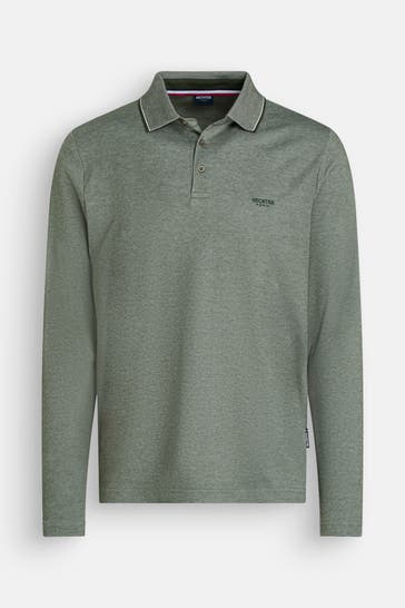 HECHTER Paris Langarm-Polo graugrün