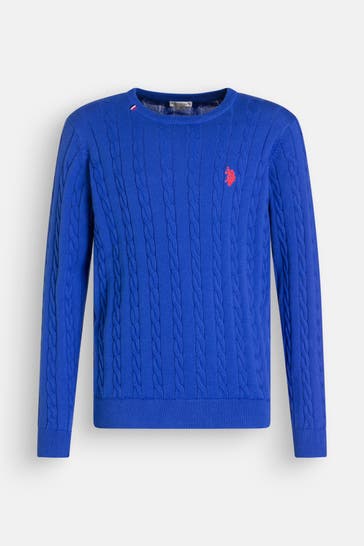 U.S. POLO ASSN. Strickpullover 'Milk' blau