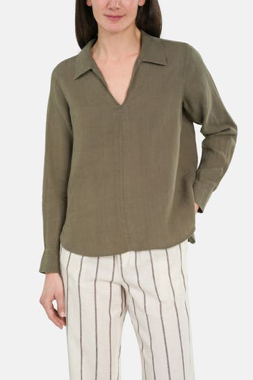 PART TWO Leinen-Shirt 'Natalee' oliv