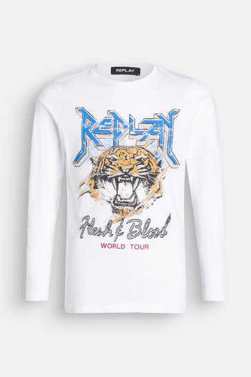 REPLAY Longsleeve weiß