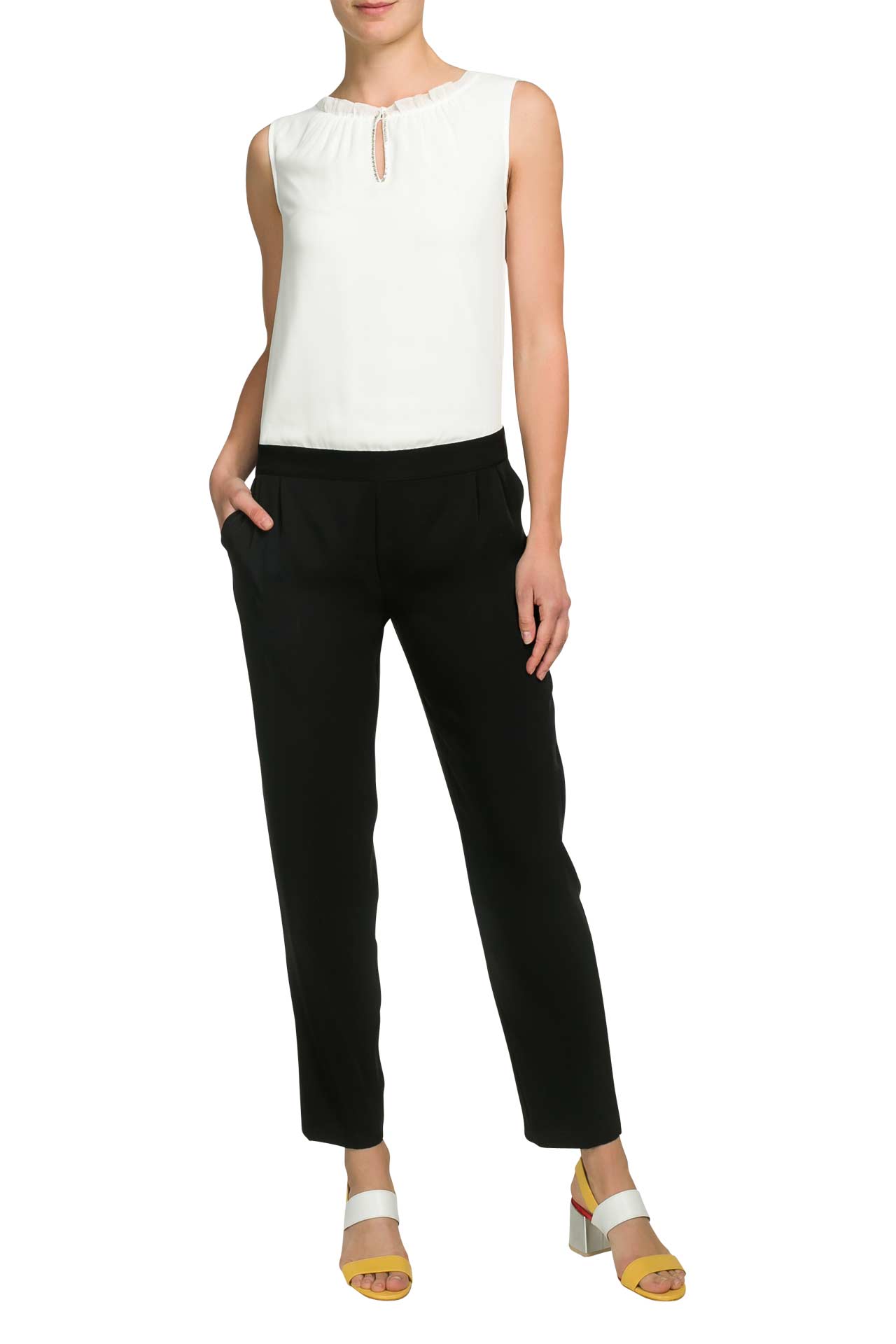 COMMA Jumpsuit schwarz creme gunstig online kaufen Outletcity