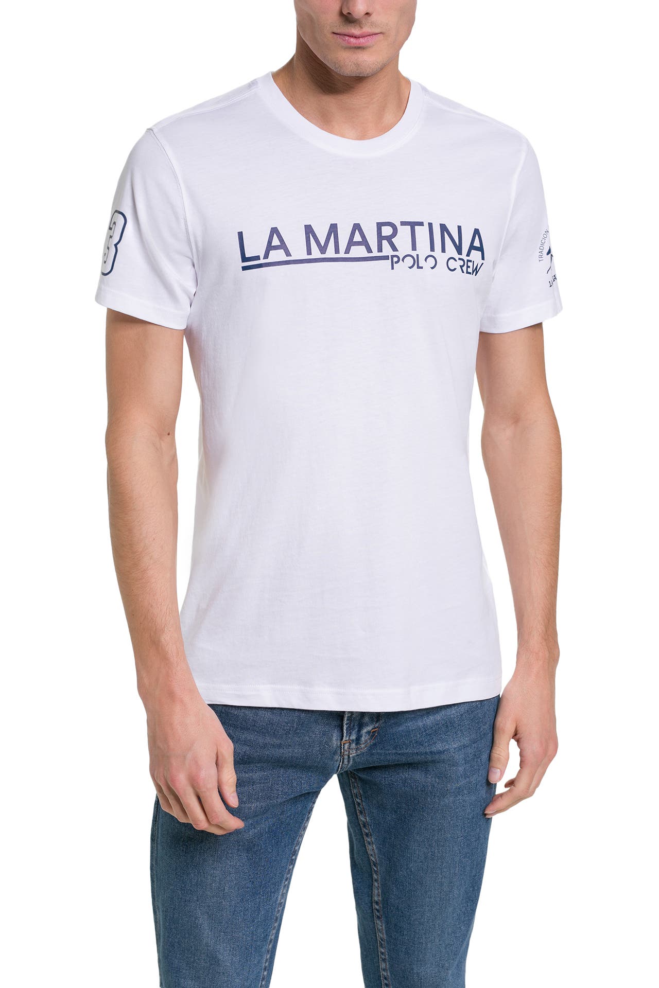 La Martina White Cotton Men's T-Shirt main image 1