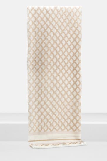 SERGIO ROSSI Wollmix-Tuch beige gemustert