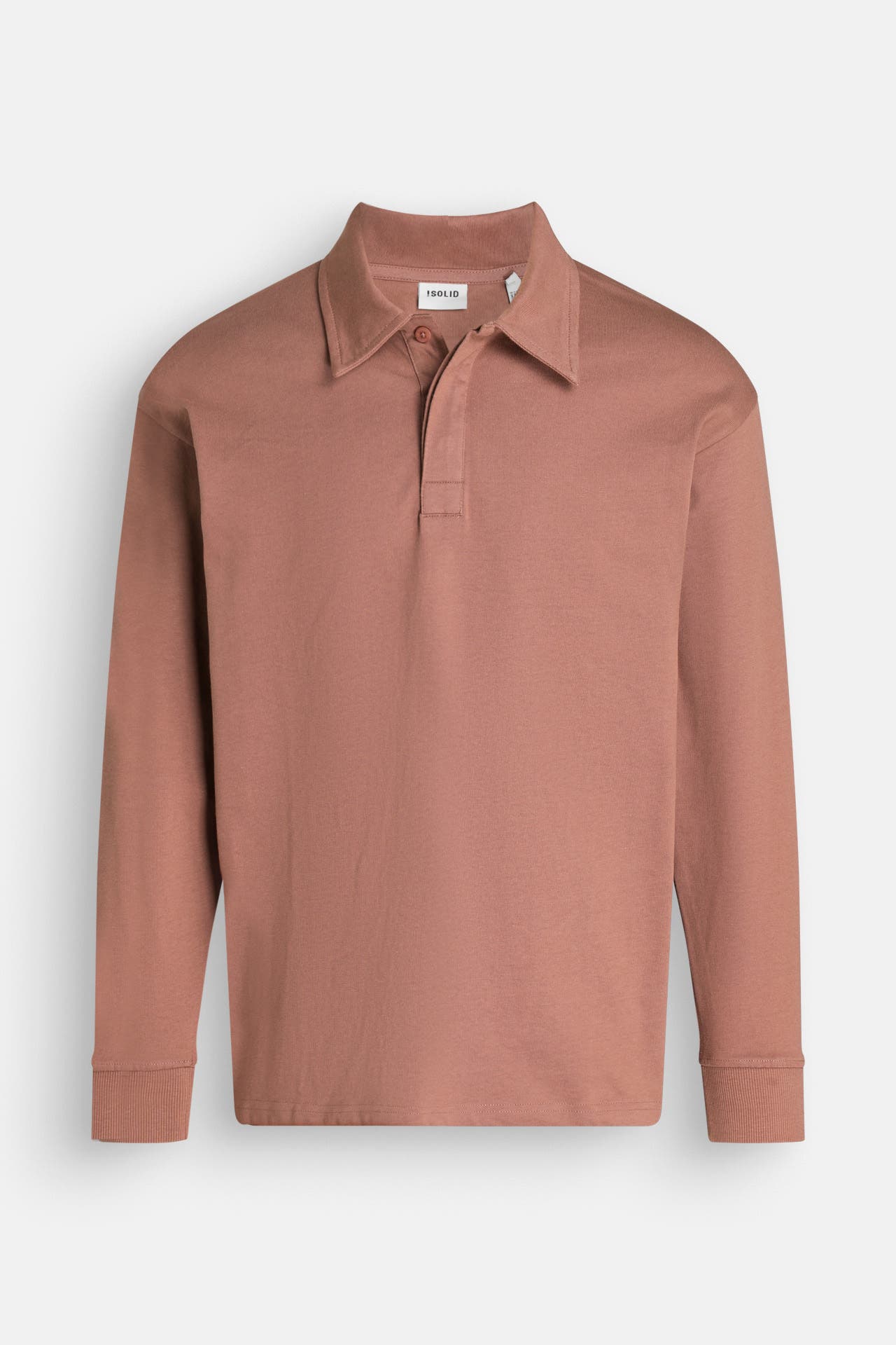 !SOLID Langarm-Polo 'SDORWELL' rotbraun, Bild 1