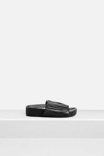 JIL SANDER Leder-Sandalen schwarz