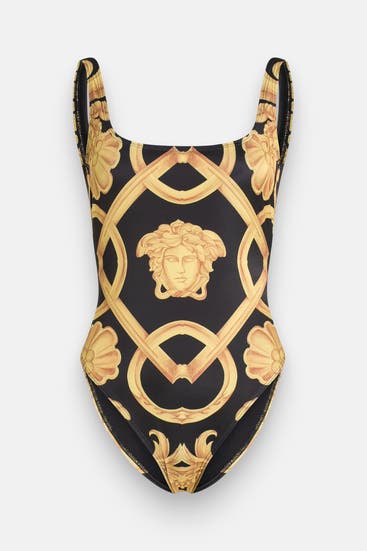 VERSACE - Badeanzug schwarz gemustert