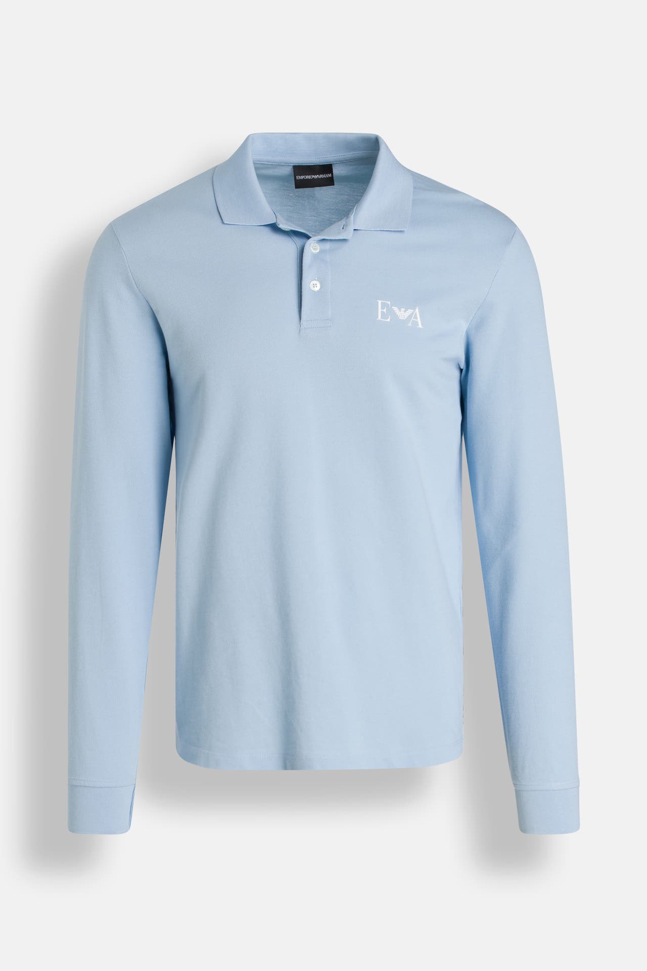 EMPORIO ARMANI Langarm-Polo hellblau, Bild 1