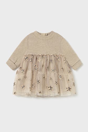 MAYORAL Kleid beige gemustert