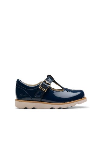 CLARKS Lack-Ballerinas 'Crown Print' dunkelblau
