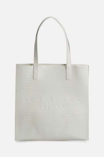 TED BAKER Schultertasche 'Croccon' ecru