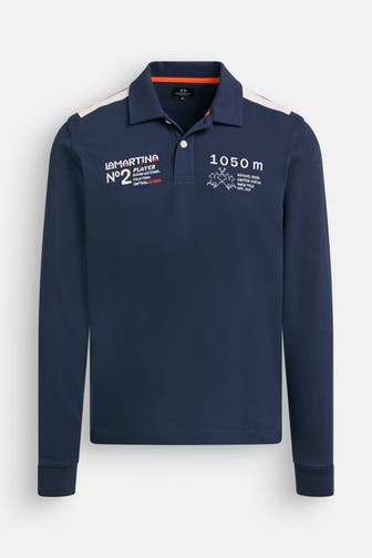 LA MARTINA Langarm-Polo navy